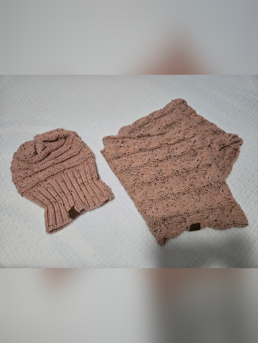C.C Beani And Scarf Matching Pink Set